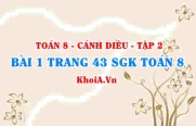 Bài 1 trang 43 Toán 8 Cánh Diều Tập 2